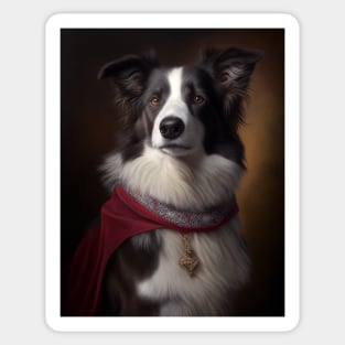 Royal Portrait of a Border Collie Sticker